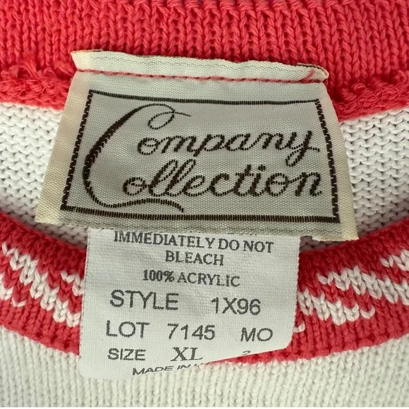 Vintage Company Collection Pink Nautical Anchors‎ & Ships Wheel Knit Top Size XL - Picture 4 of 9